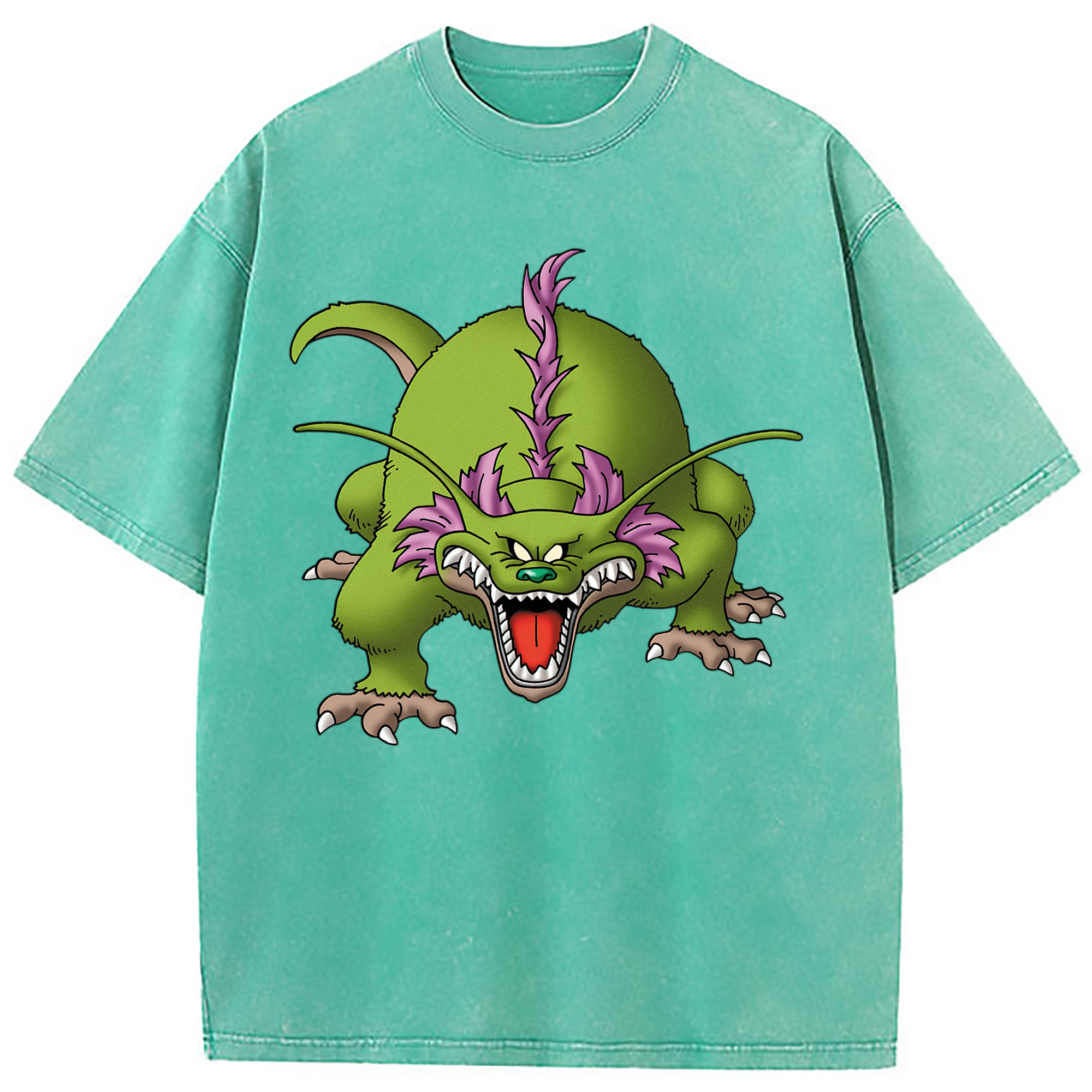 （画像用） ドラゴンクエスト Doragon Kuesuto Dragon Quest 綿100% ヴィンテージ風 半袖Tシャツ（フロントプリント）